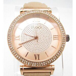 Women Studio Time Quartz WR Analog 39mm Dial Round Watch (G772) "New Battery"